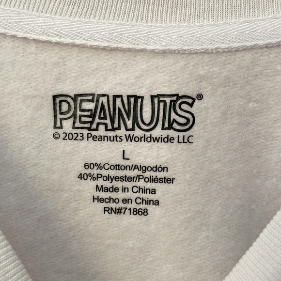 NWOT Peanuts Graphic Cropped Sweatshirt w/Classic Xmas scene, size Large - Picture 5 of 9